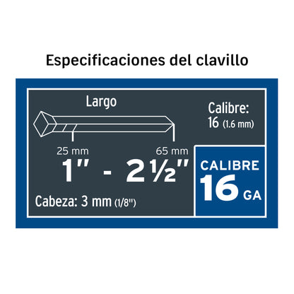 MAQUINA PARA CLAVAR NEUMAT CAL.16 TRUPER CLNE-16