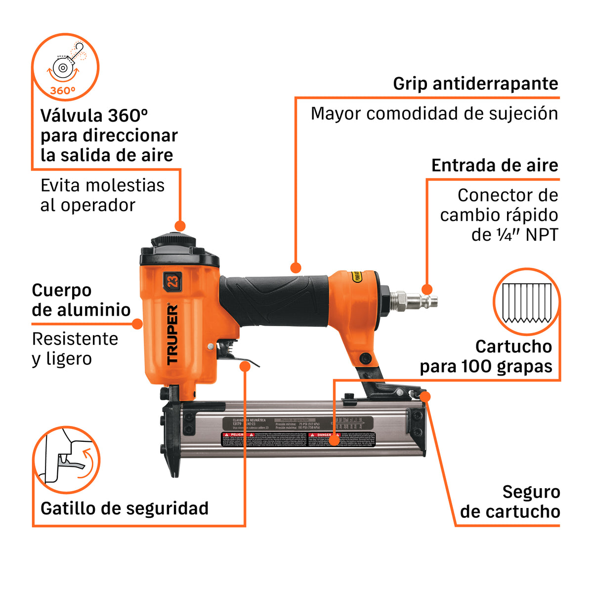 MAQUINA PARA CLAVAR NEUMAT CAL.20 TRUPER CLNE-23