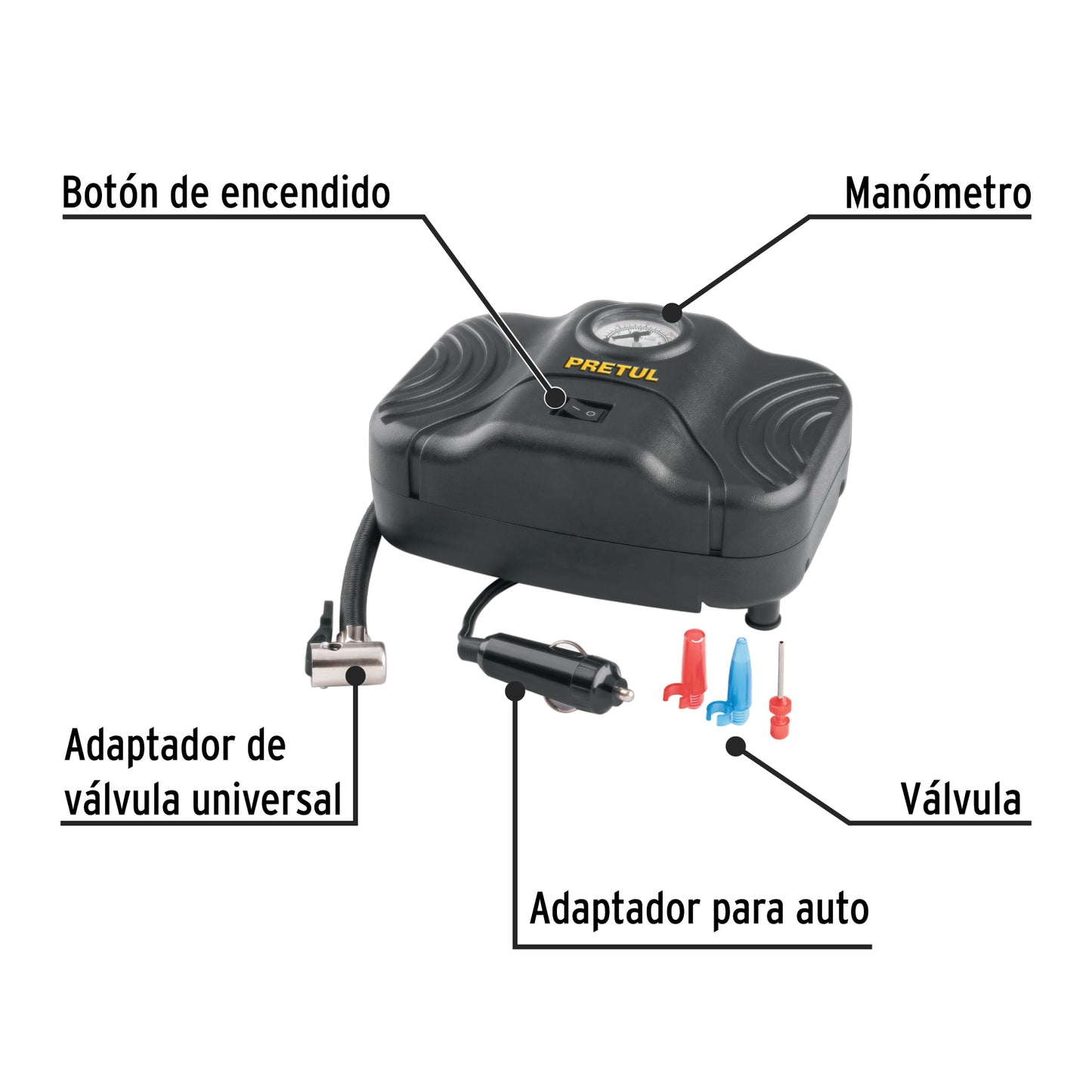 COMPRESOR DE AIRE PARA CARRO PRETUL