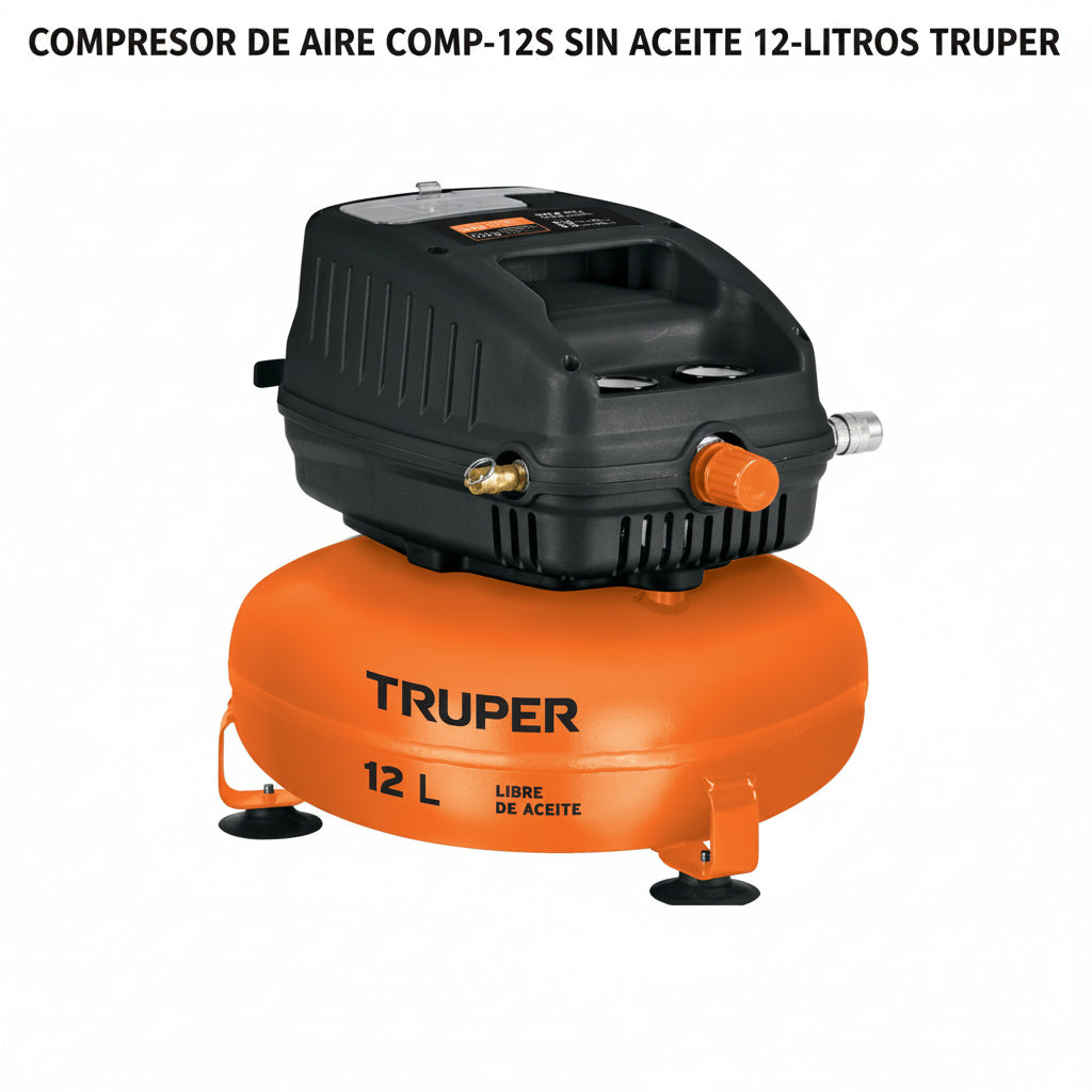 COMPRESOR DE AIRE COMP-12S SIN ACEITE 12-LITROS TRUPER
