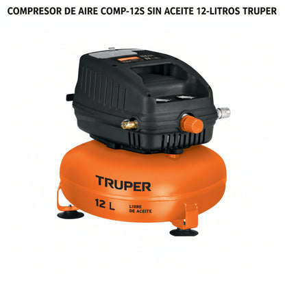 COMPRESOR DE AIRE COMP-12S SIN ACEITE 12-LITROS TRUPER