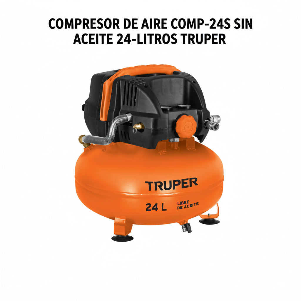 COMPRESOR DE AIRE COMP-24S SIN ACEITE 24-LITROS TRUPER