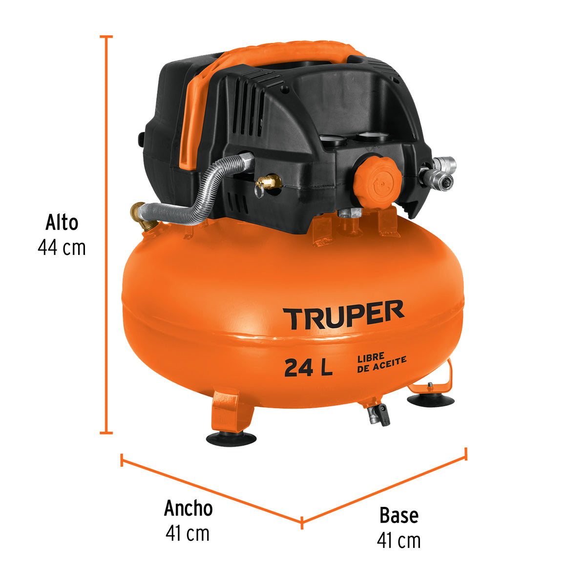 COMPRESOR DE AIRE COMP-24S SIN ACEITE 24-LITROS TRUPER