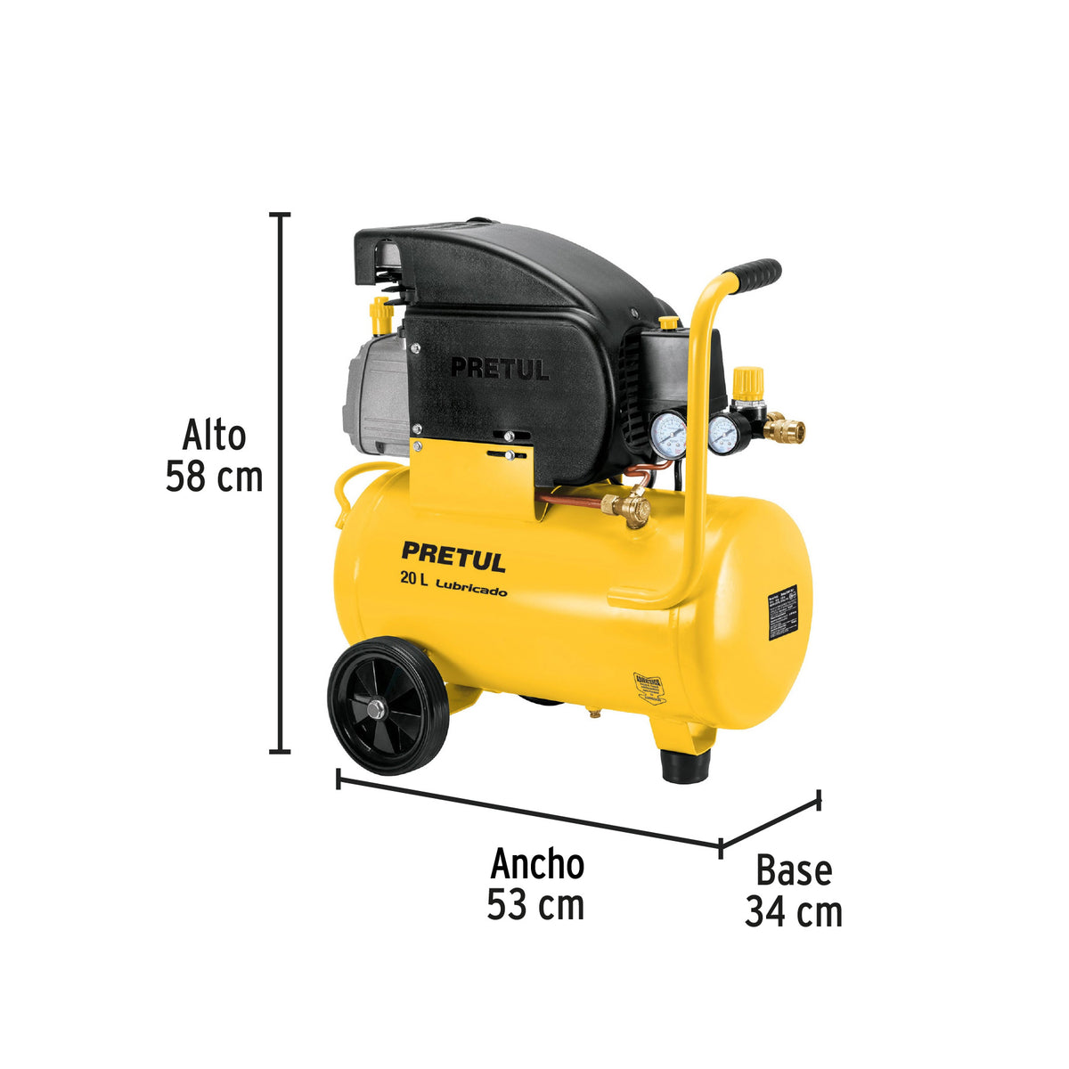 COMPRESOR DE AIRE CON ACCESORIOS COMP-KIT20P2 PRETUL 2-1/2HP