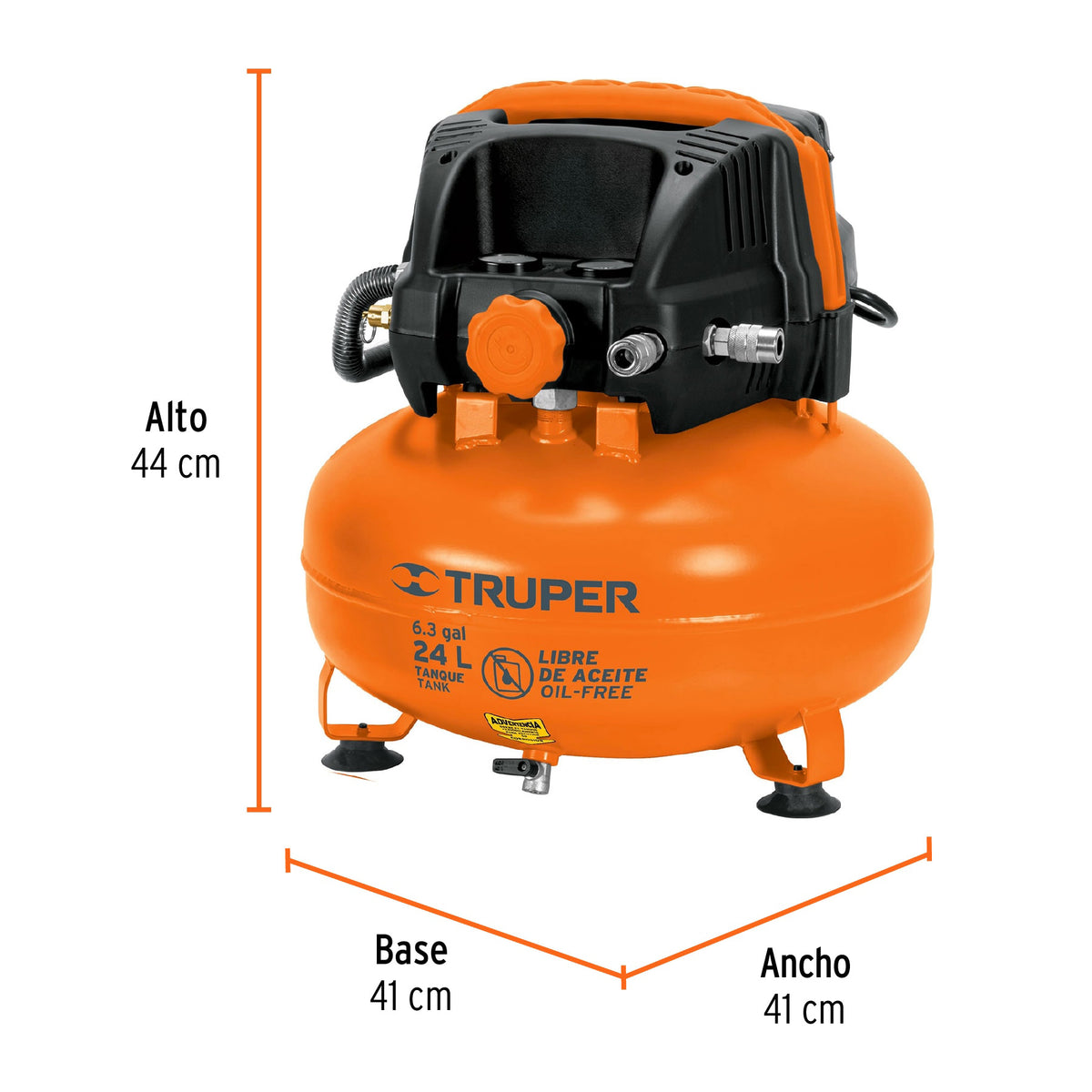COMPRESOR DE AIRE COMP-KIT24S CON MANGUERA VASO 24-LT TRUPER
