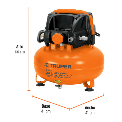 COMPRESOR DE AIRE COMP-KIT24S CON MANGUERA VASO 24-LT TRUPER