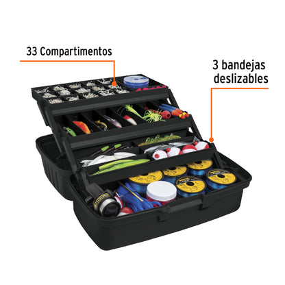 CAJA PARA PESCA TRUPER 16" TAPA NARANJA CPE-16N