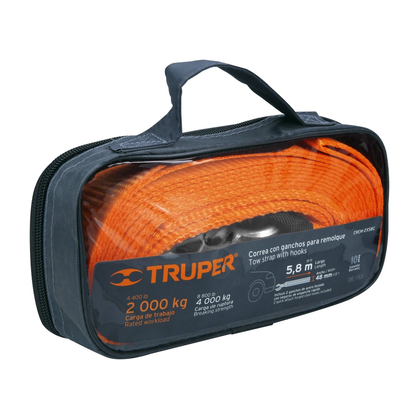 LAZO REMOLQUE CARRO 5.8M CON GANCHO TRUPER