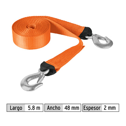LAZO REMOLQUE CARRO 5.8M CON GANCHO TRUPER