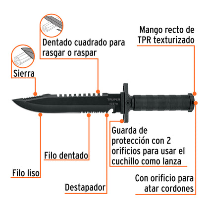 CUCHILLO TACTICO DE MONTE 14" CTA-8M TRUPER