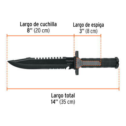 CUCHILLO TACTICO DE MONTE 14" CTA-8M TRUPER