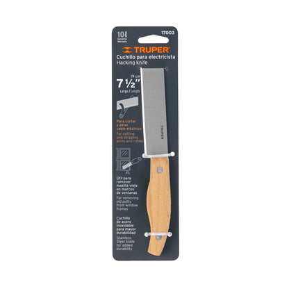 CUCHILLO CUEL-6 M/MADERA PARA ELECTRICISTA TRUPER