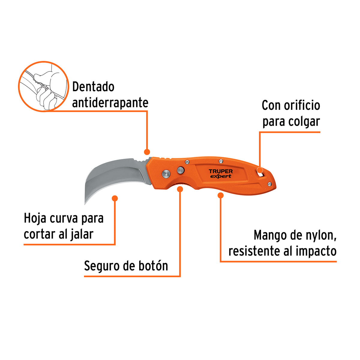 CUCHILLO PARA ELECTRICISTA TRUPER EXPERT