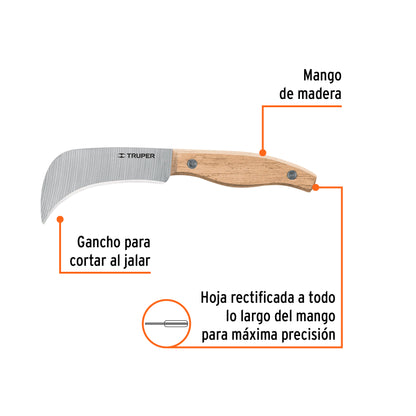 CUCHILLO CULI-6 M/MADERA PARA ELECTRICISTA TRUPER