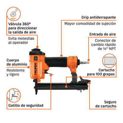 GRAPADORA NEUMATICA CAL. 22 ENNE-70 TRUPER