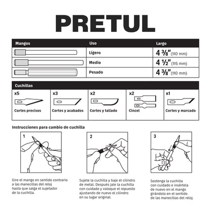 BISTURI PRECISION 13-PCS PRETUL