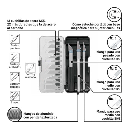BISTURI PRECISION 13-PCS PRETUL
