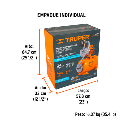 BOMBA PARA AGUA 1/2-HP TRUPER HIDRO HIDR-1/2X24