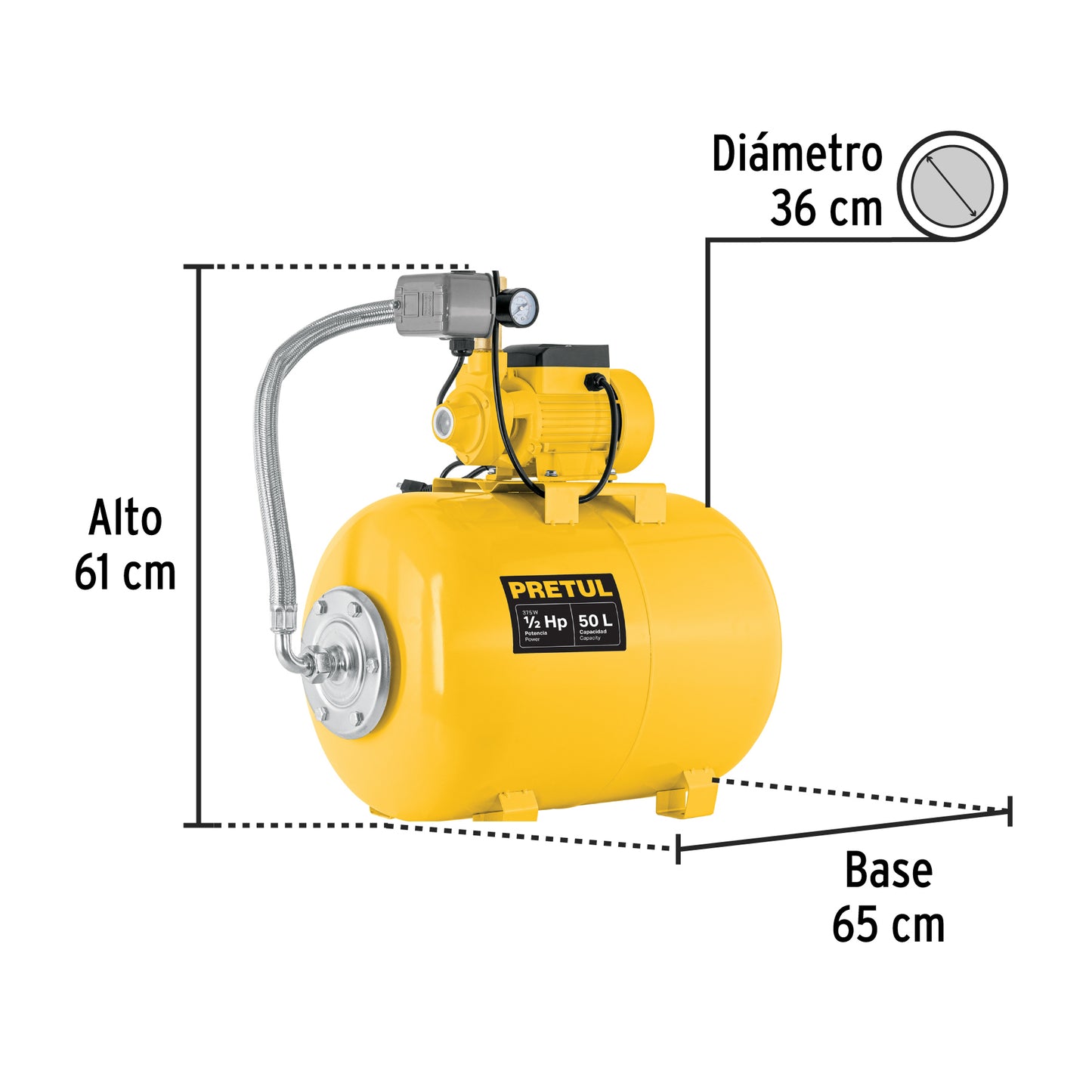 BOMBA PARA AGUA 1/2-HP PRETUL HIDRO HIDR-1/2X50P