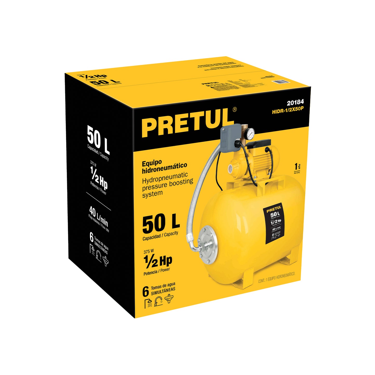 BOMBA PARA AGUA 1/2-HP PRETUL HIDRO HIDR-1/2X50P