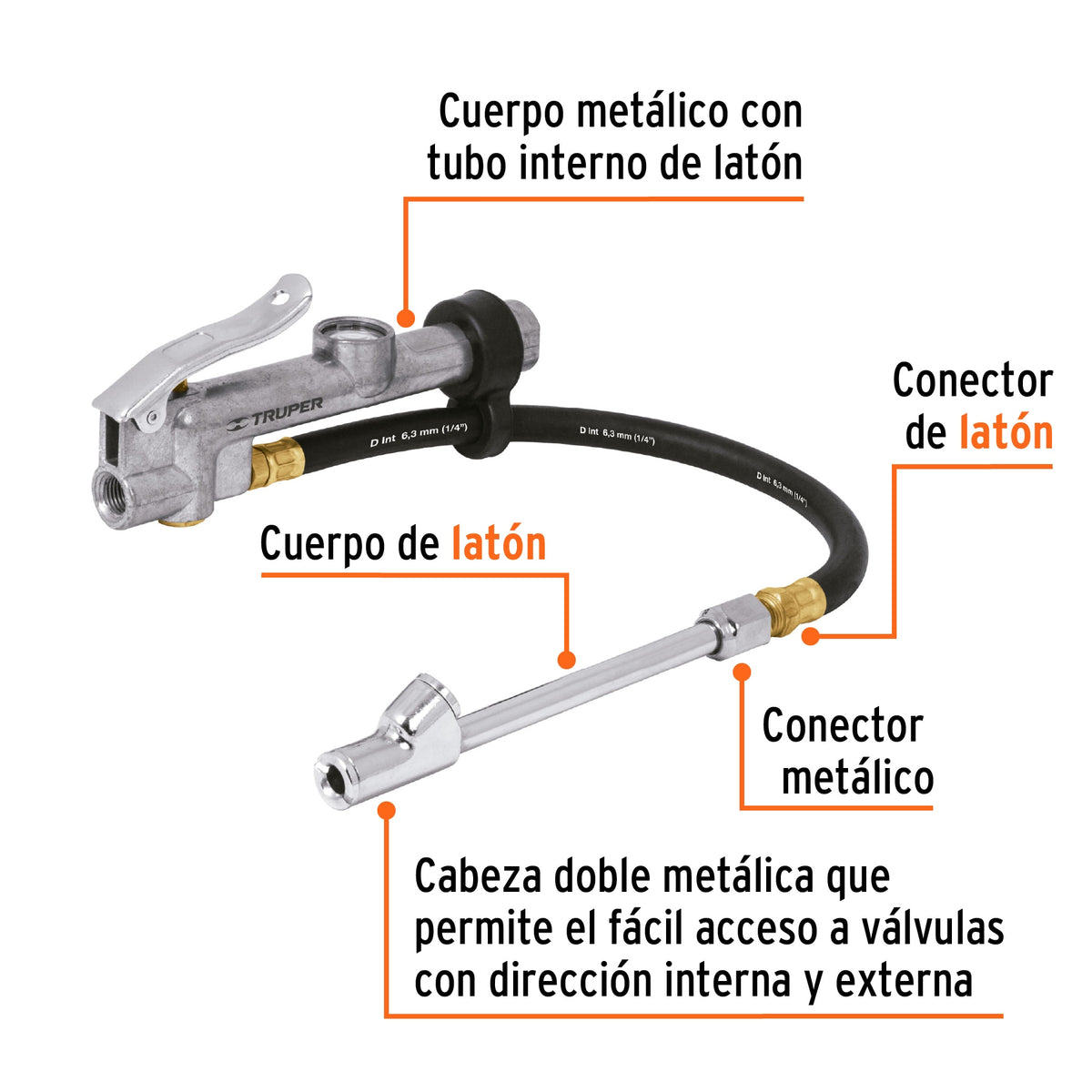 BOQUILLA PARA AIRE CON CALIBRADOR INFCA TRUPER