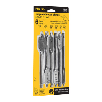 BROCAS PRETUL 6-PCS J-BPP-6 TIPO PALETA PARA MADERA