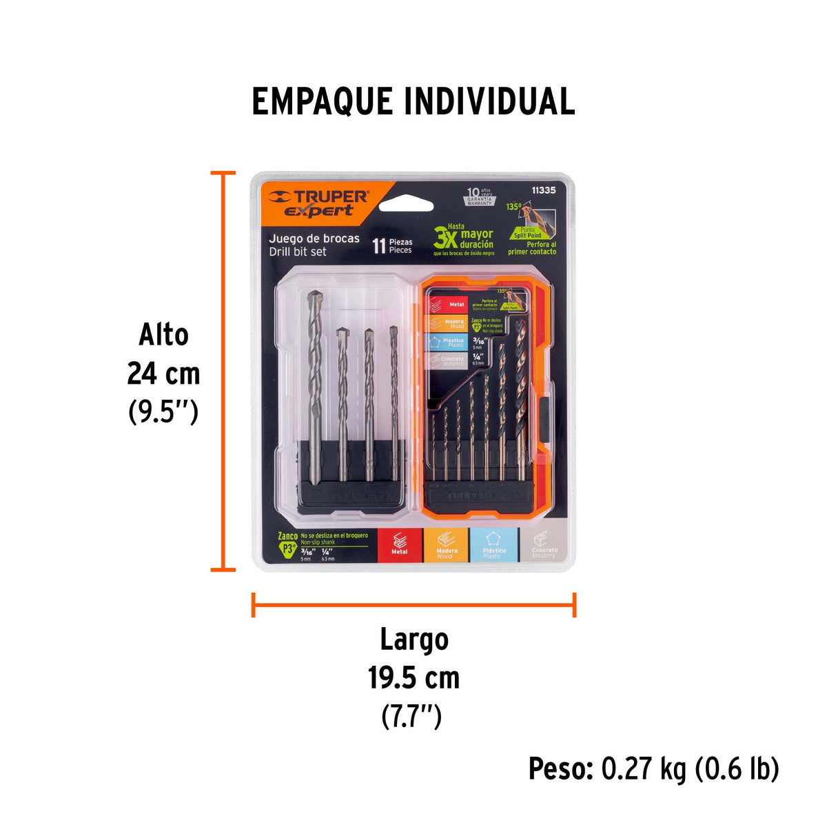 BROCAS TRUPER 11-PCS JBAC-11 MIXT-HIE/CONCRETO