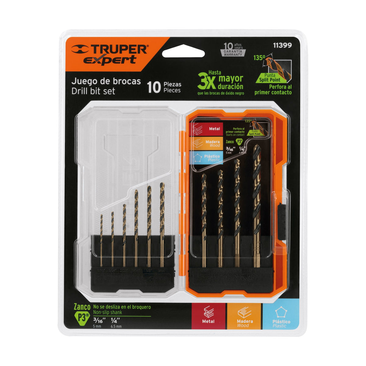 BROCAS TRUPER 10-PCS JBAV-10 PARA HIERRO