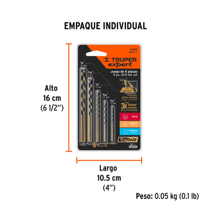 BROCAS TRUPER 5-PCS JBAV-5 MIXTO HIE/MAD