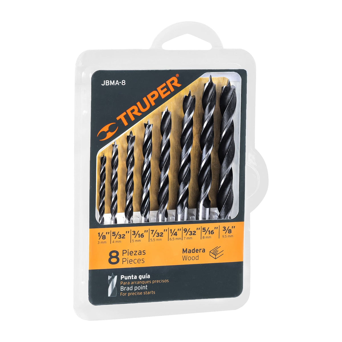 BROCAS TRUPER 8-PCS JBMA-8 MADERA