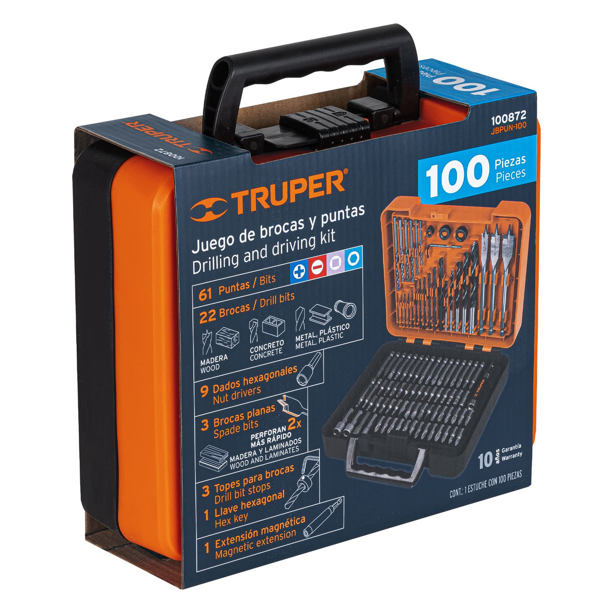 JUEGO DE HERRAMIENTAS TRUPER JBPUN-100 EN MALETIN 100PCS