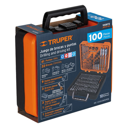 JUEGO DE HERRAMIENTAS TRUPER JBPUN-100 EN MALETIN 100PCS