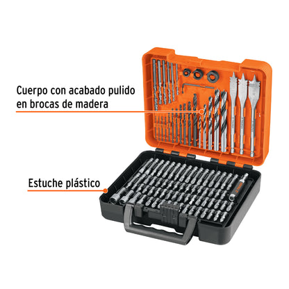 JUEGO DE HERRAMIENTAS TRUPER JBPUN-100 EN MALETIN 100PCS