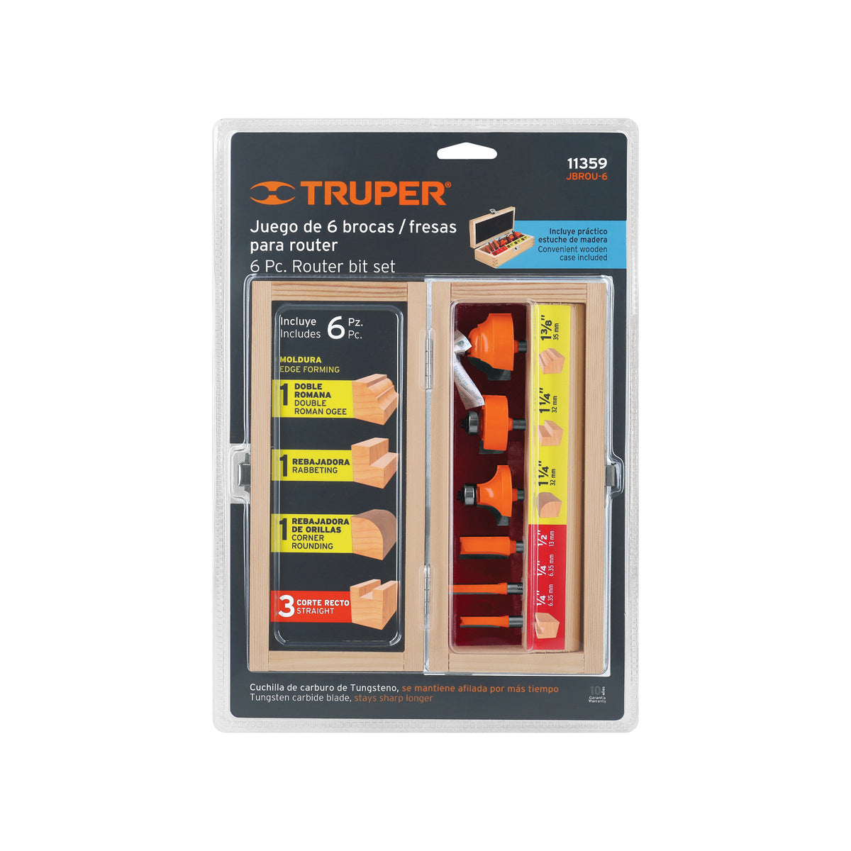 JUEGO BROCA ROUTER TRUPER 6PCS JBROU-6