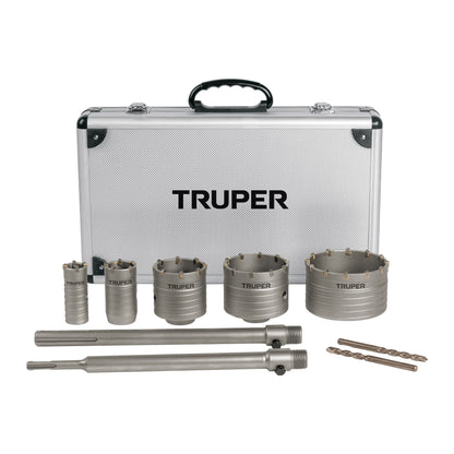 BROCAS TIPO COPA PARA CONCRETO SDS PLUS Y MAX 9-PCS TRUPER JBS-9C