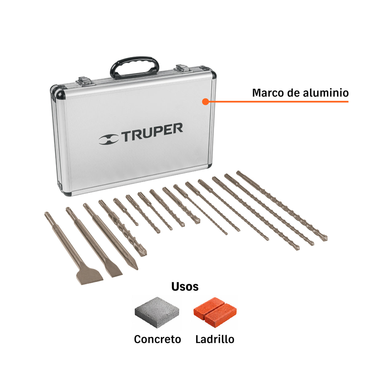 BROCAS TRUPER 15-PCS CON CINCELES JSDS-15
