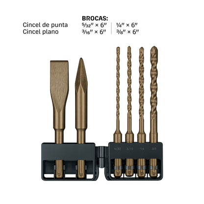 BROCAS TRUPER 6-PCS CON CINCELES JSDS-6