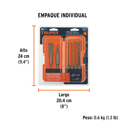 BROCAS TRUPER 6-PCS CON CINCELES JSDS-6
