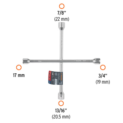 LLAVE RUEDA CRUZ TRUPER 3/4X13/16X7/8X17MM