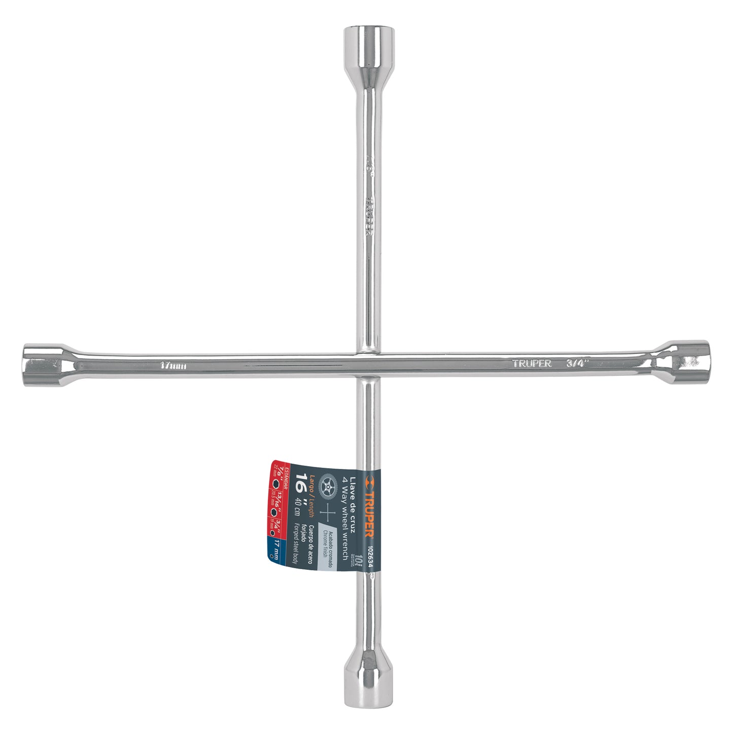 LLAVE RUEDA CRUZ TRUPER 3/4X13/16X7/8X17MM