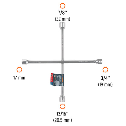 LLAVE RUEDA CRUZ TRUPER 3/4X13/16X7/8X17MM