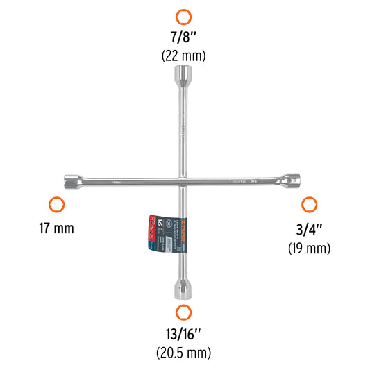 LLAVE RUEDA CRUZ TRUPER 3/4X13/16X7/8X17MM