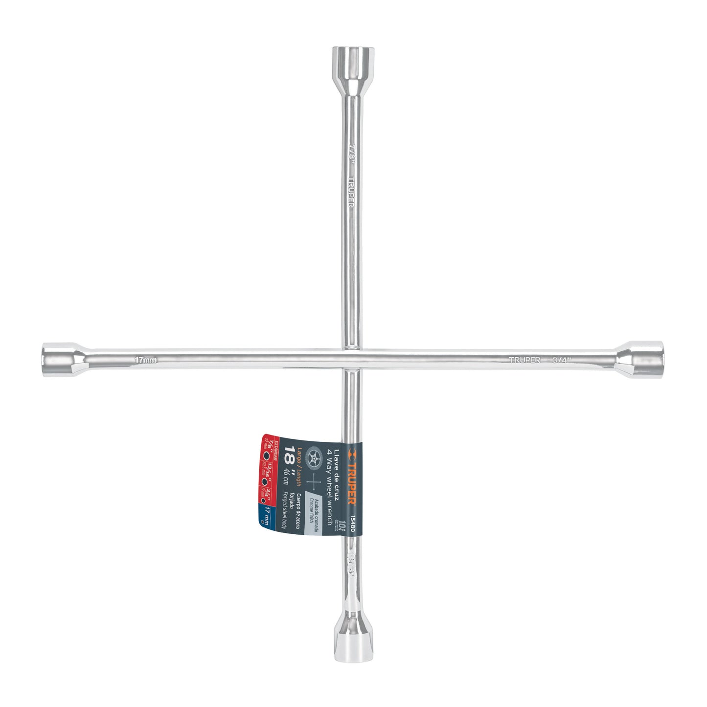 LLAVE RUEDA CRUZ TRUPER 3/4X13/16X7/8X17MM
