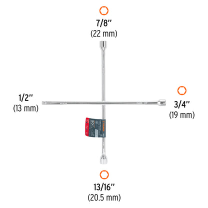 LLAVE RUEDA CRUZ TRUPER 3/4X13/16X7/8X