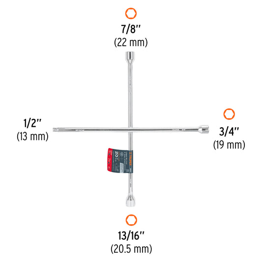 LLAVE RUEDA CRUZ TRUPER 3/4X13/16X7/8X