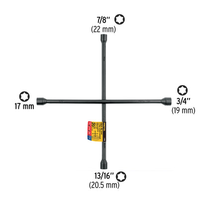 LLAVE RUEDA CRUZ PRETUL 3/4X13/16X7/8X17MM