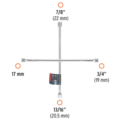 LLAVE RUEDA CRUZ TRUPER 3/4X13/16X7/8X17MM