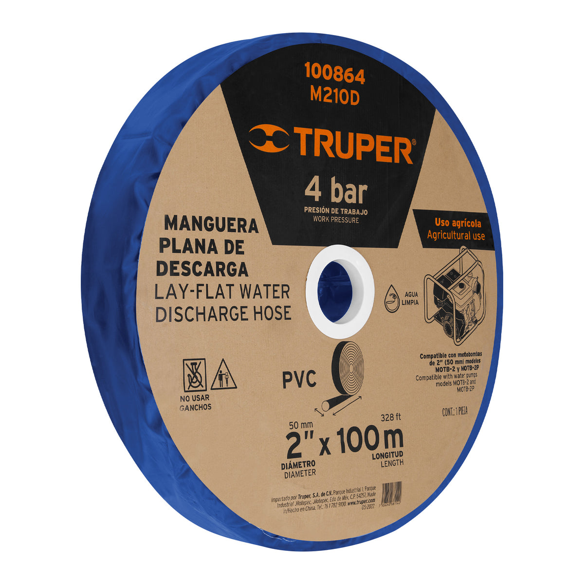 MANGUERA AZUL PARA DESCARGAR MOTOBOMBA 2" 100M M210D TRUPER