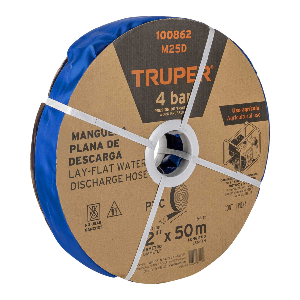 MANGUERA AZUL PARA DESCARGAR MOTOBOMBA 2" 50M M25D TRUPER