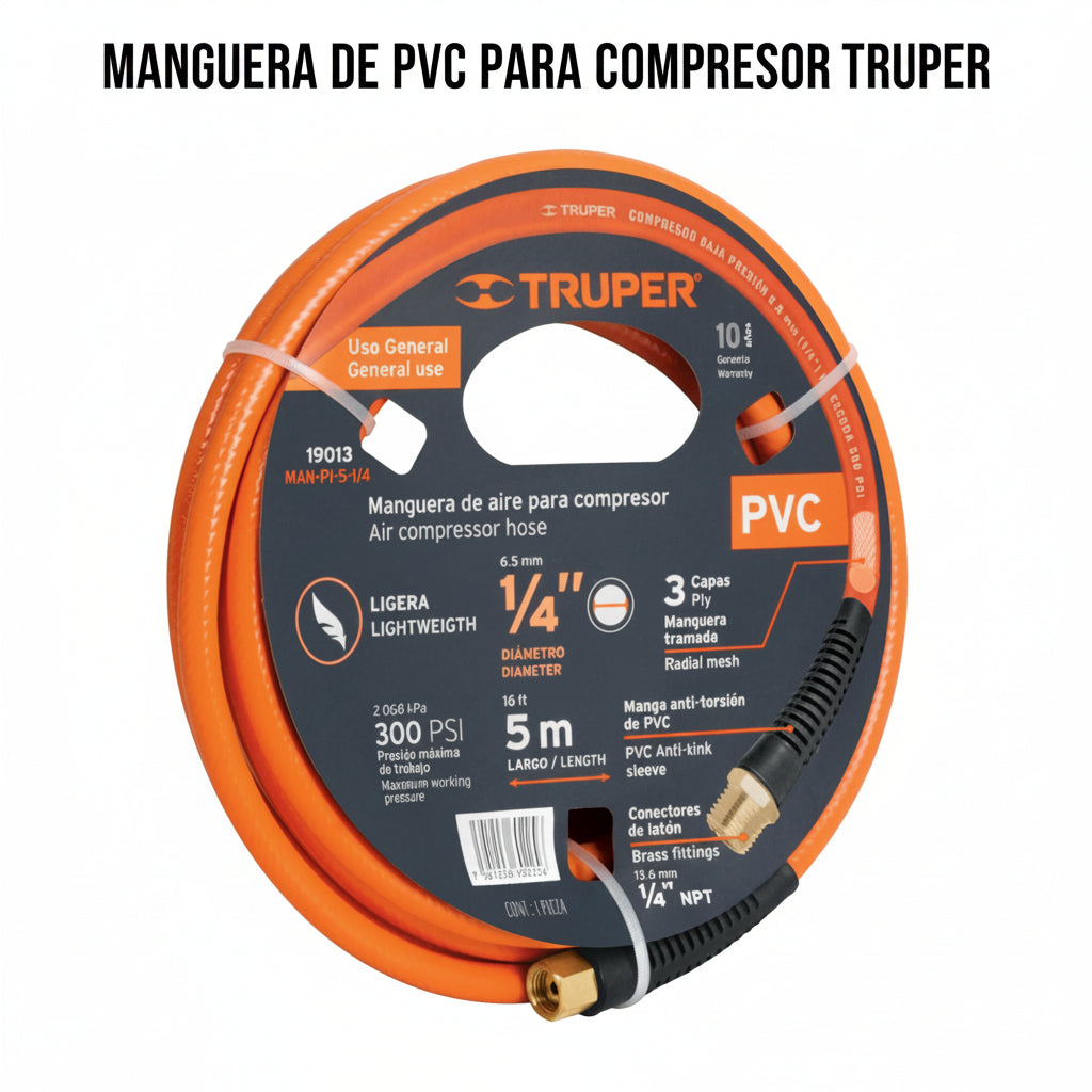 MANGUERA DE PCV PARA COMPRESOR TRUPER
